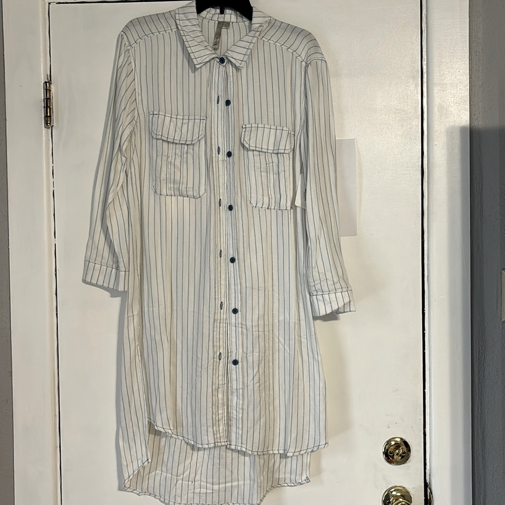 NWT navy and white stripe tunic or dress. Size medium